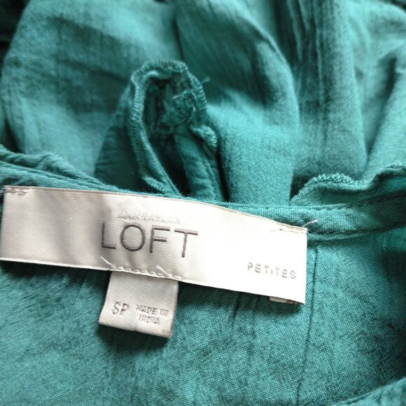 Ann Taylor LOFT Women's Petite Small Tiered Ruffle Boho Peasant Tank Blouse - Picture 2 of 8